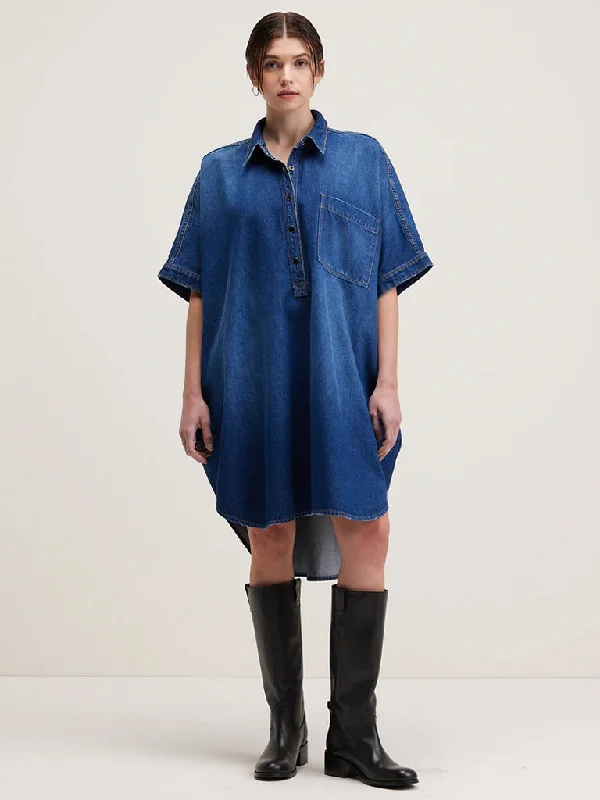 Bellerose Klenn Denim Dress in Blue Stone