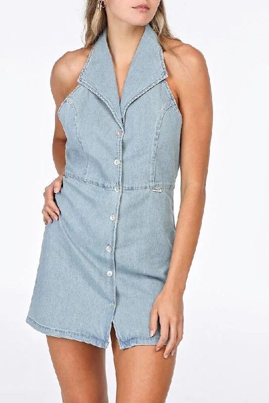 WRANGLER Womens Lake Side Denim Dress - Indie Stone