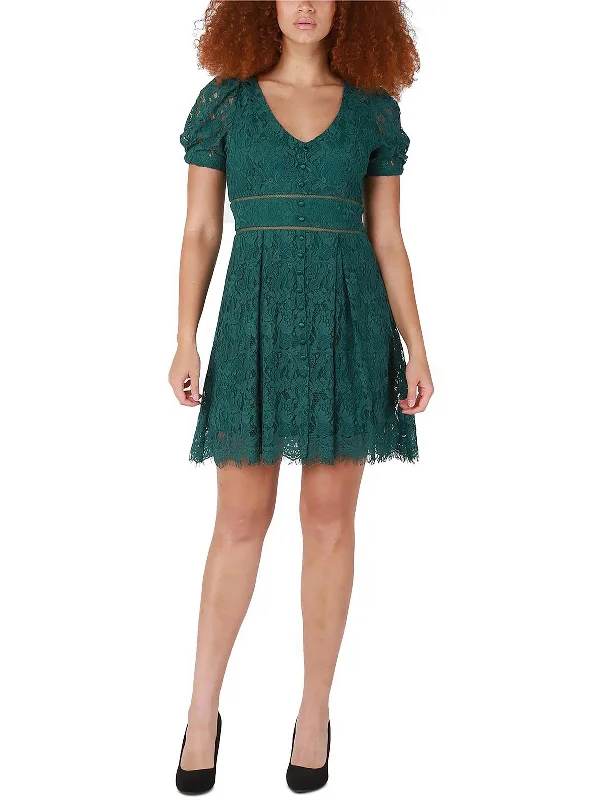 Womens Lace Knee Cocktail and Party Dress