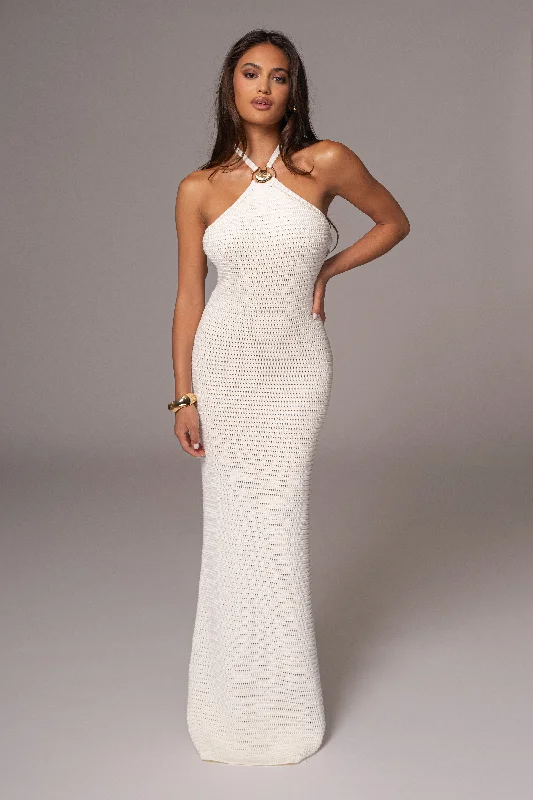 Ivory Overseas Halter Maxi Dress