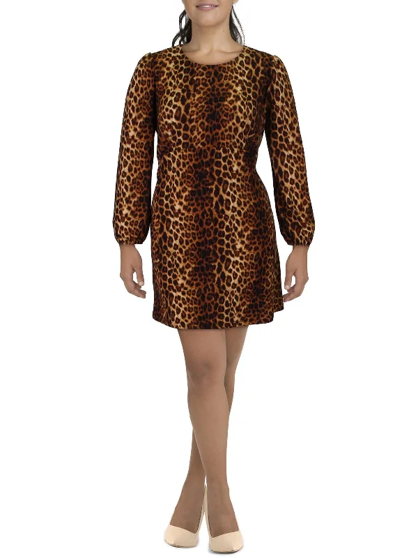 Plus Womens Animal Print Polyester Cocktail Dress