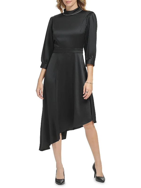 Womens Satin Crepe Cocktail and Party Dress