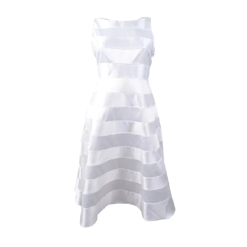 Adrianna Papell Women's Striped A-line Dress