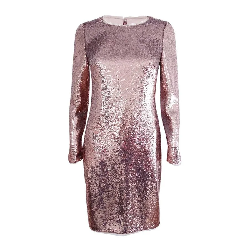 Calvin Klein Women's Sequined Sheath Dress (4, Gold)