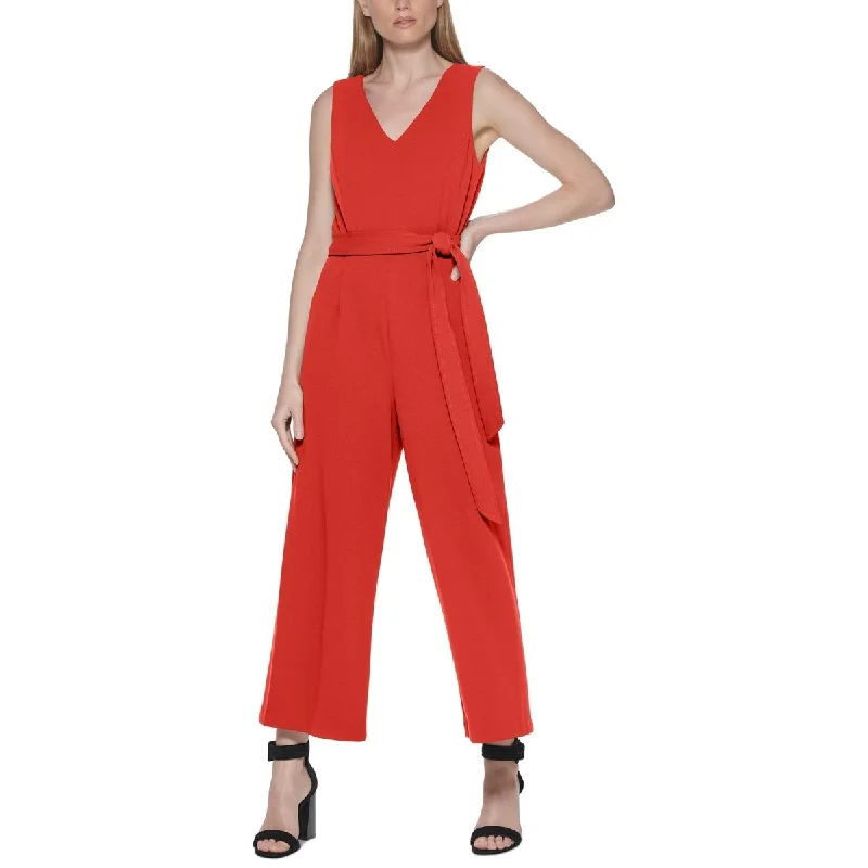 Calvin Klein Women's Sleeveless Jumpsuit Red Size 6