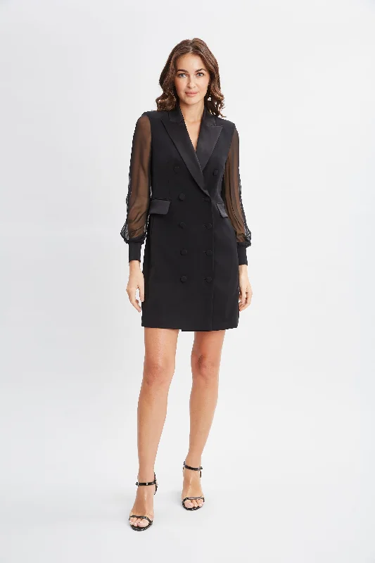 Chiffon Sleeve Blazer Dress