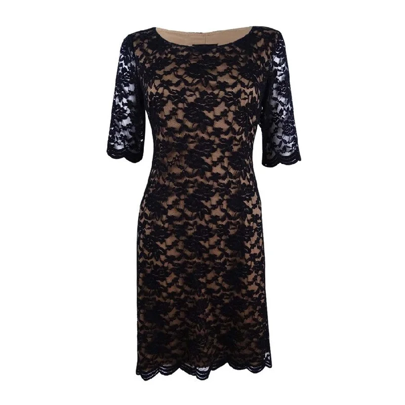 Connected Apparel Women's Lace Sheath Dress