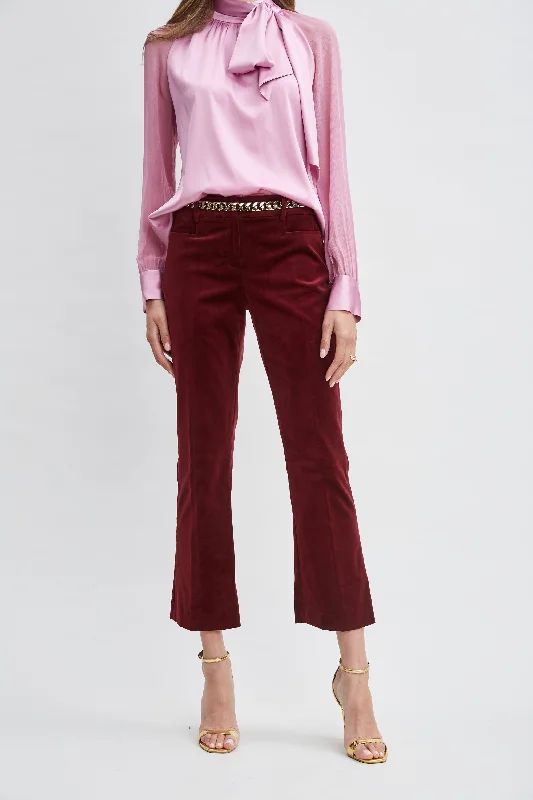 Cotton Velvet Flare Pant