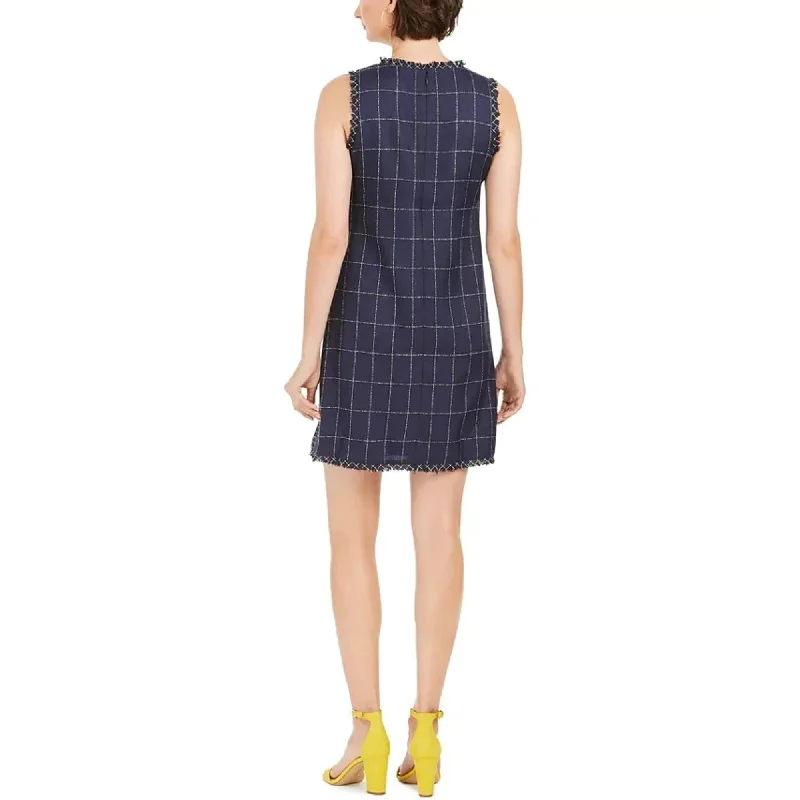 Julia Jordan Women's Mixed-Plaid Sheath Dress Blue Size 12