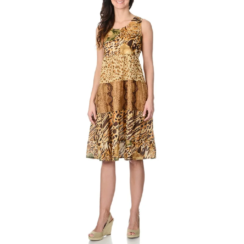 La Cera Women's Animal Print Tank Dress