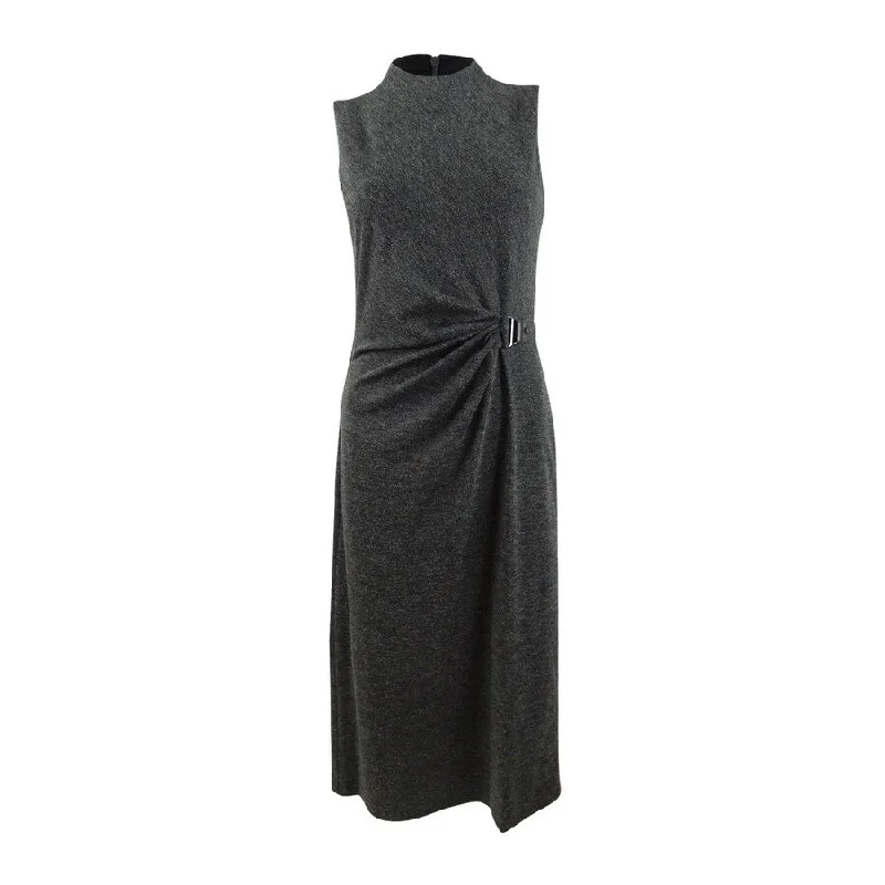 Lauren Ralph Lauren Women's Tweed Mockneck Dress (0, Heather Charcoal)