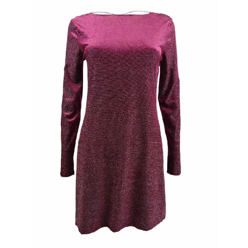 MICHAEL Michael Kors Women's Velvet Cowl-Back Dress (S, Dark Ruby)