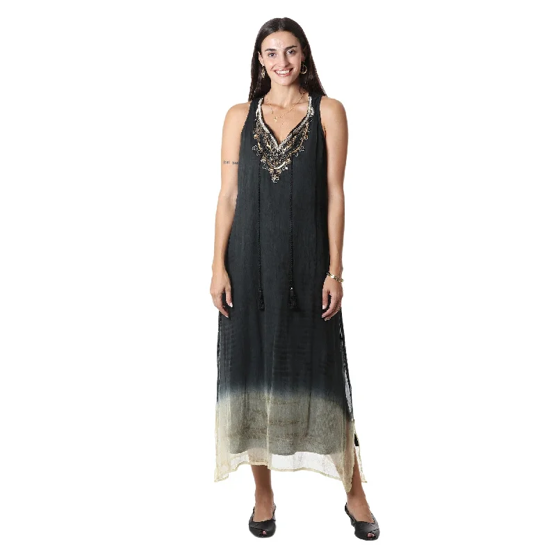 Novica Handmade Magical Glamour Tie-Dyed Viscose Sleeveless Dress