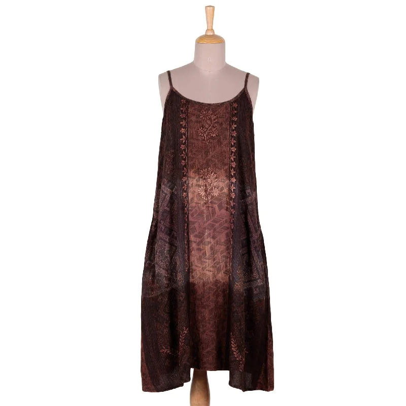 NOVICA Russet Fusion Rayon sundress