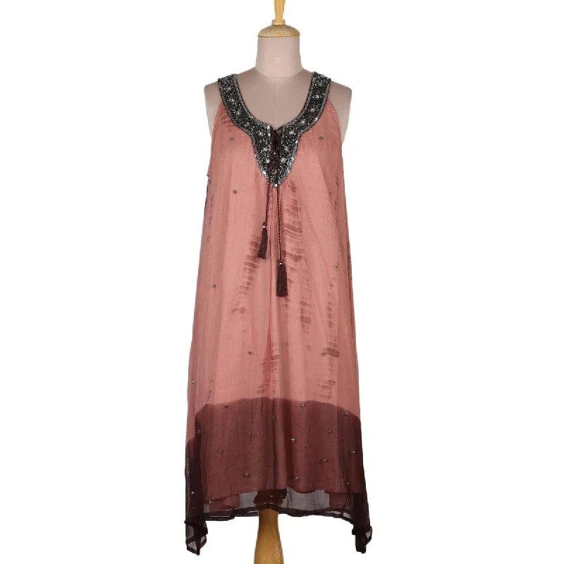 NOVICA Viscose tie-dyed dress Jaipur Sunset