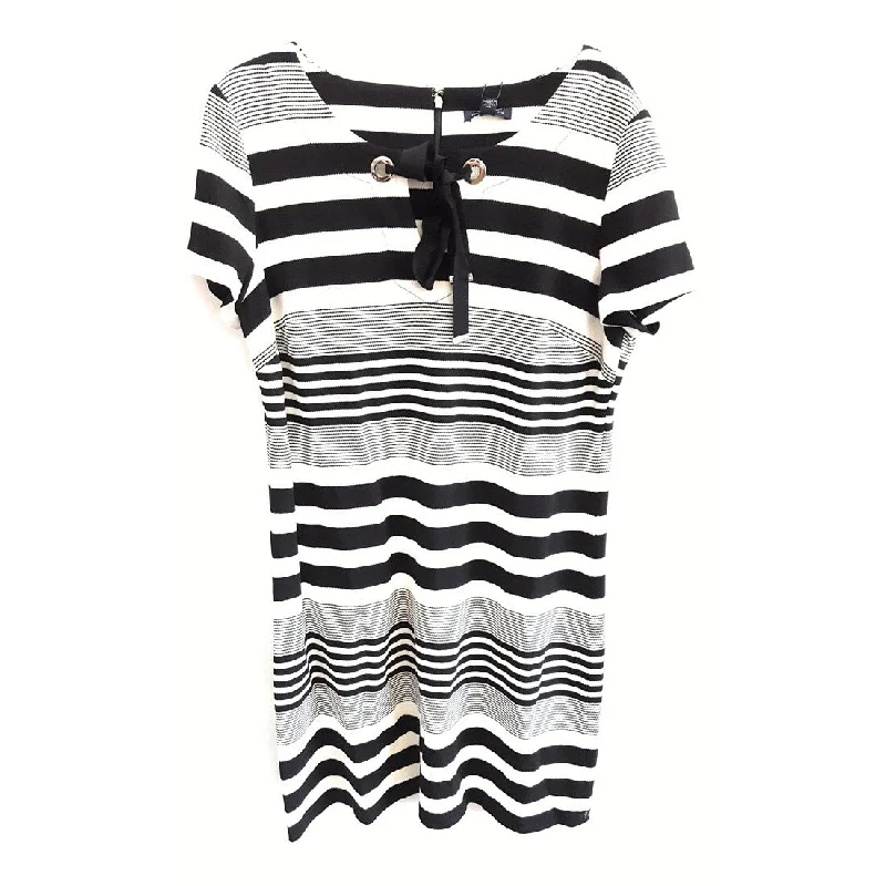 Tommy Hilfiger Striped Dress, Black/Ivory, 14