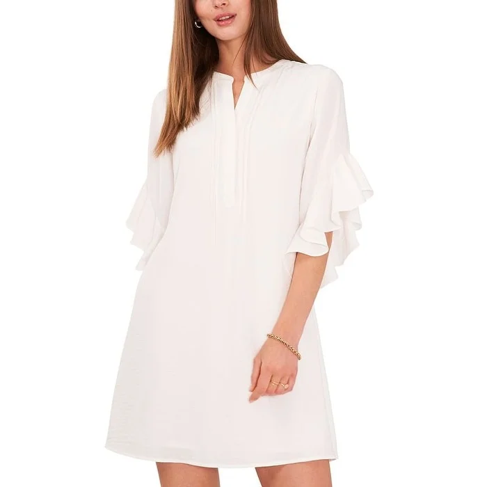 Vince Camuto Women's Flutter Sleeve Dress White Size Small