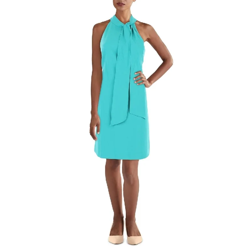 Vince Camuto Women's Halter Tie Neck A Line Dress Green Size 6