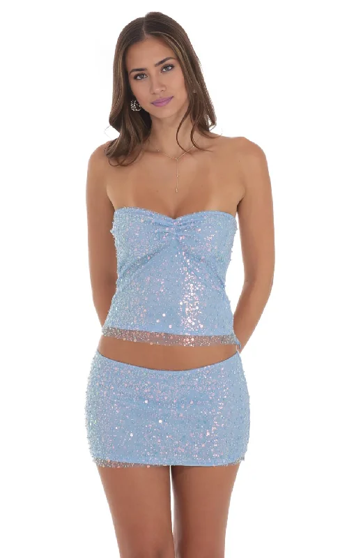 Sequin Beaded Two Piece Homecoming Dress