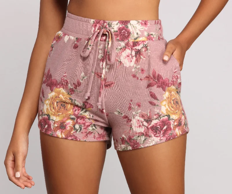 Floral Dreams High Waist Pajama Shorts