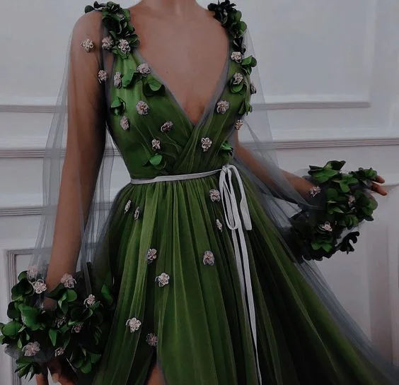 Green Long Prom Dress Evening Gown      S1156