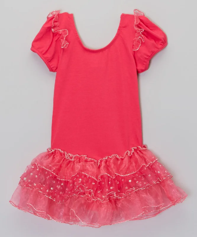 Hot Pink Short Sleeve Ballet Dress