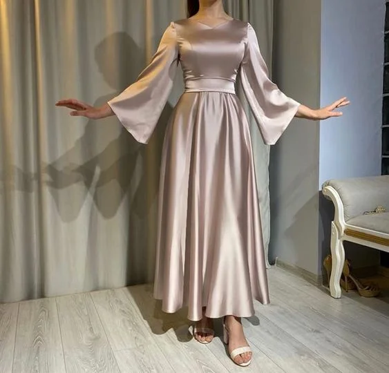 Long Sleeves Prom Dresses Beautiful Gowns For Ladies      S1251