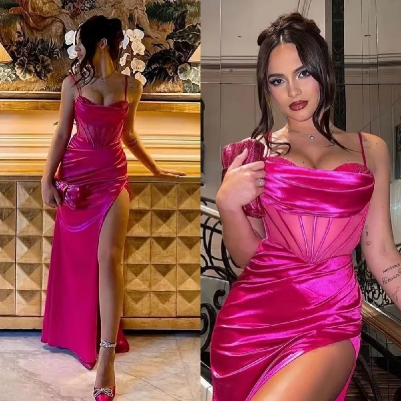 Prom Dresses Simple Exquisite Strapless Mermaid Draped Satin Formal Occasion Gown matric formal farewell dresses 2024