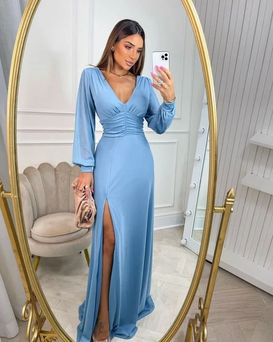 Sexy Blue Prom Dress, Evening Party Gown    S1992