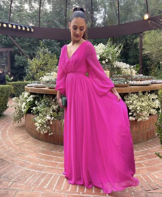 Sexy Hot Pink Prom Formal Evening Dress Long Floor Length Dress    S1194