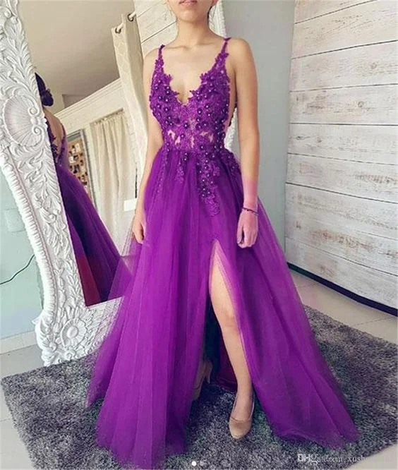 Sexy Prom Dresses, Purple Evening Party Dresses      S2239