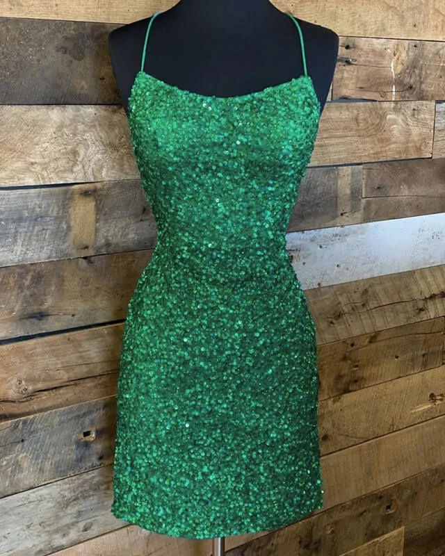 Short Tight Sequin Homecoming Dresses      S2876