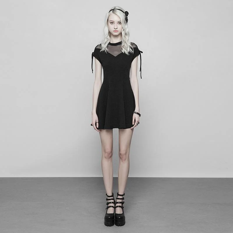 Women's Bow Detailed Short Punk Dress