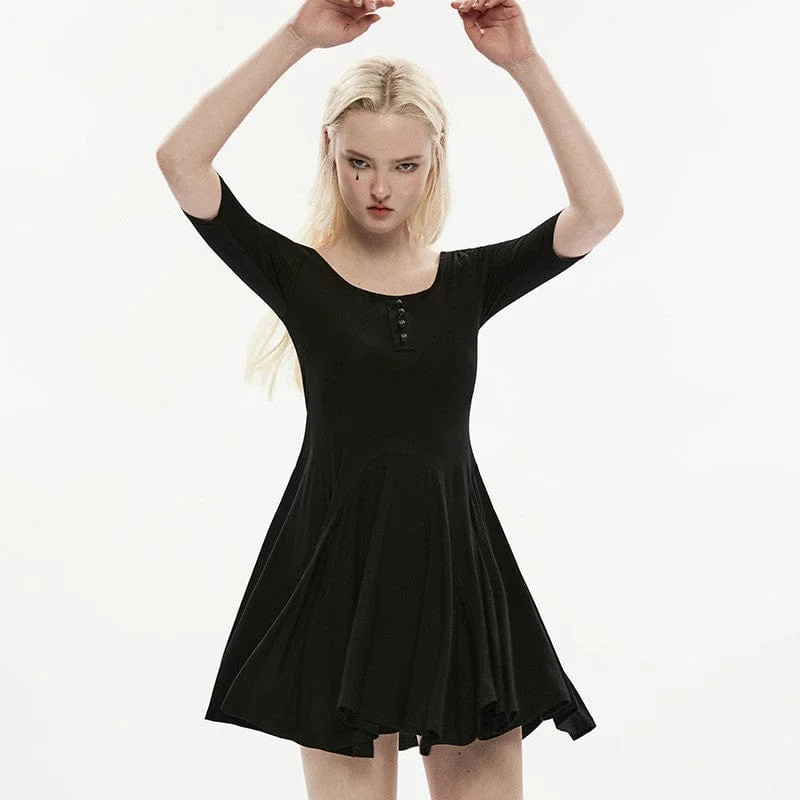 Women's Gothic Short Black Little Dress