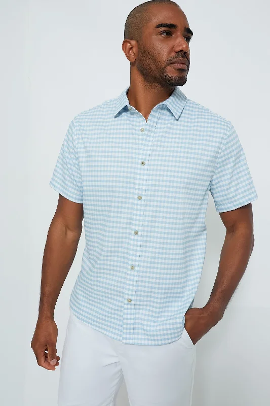 Cerulean Check Woven Short Sleeve Windward Shirt