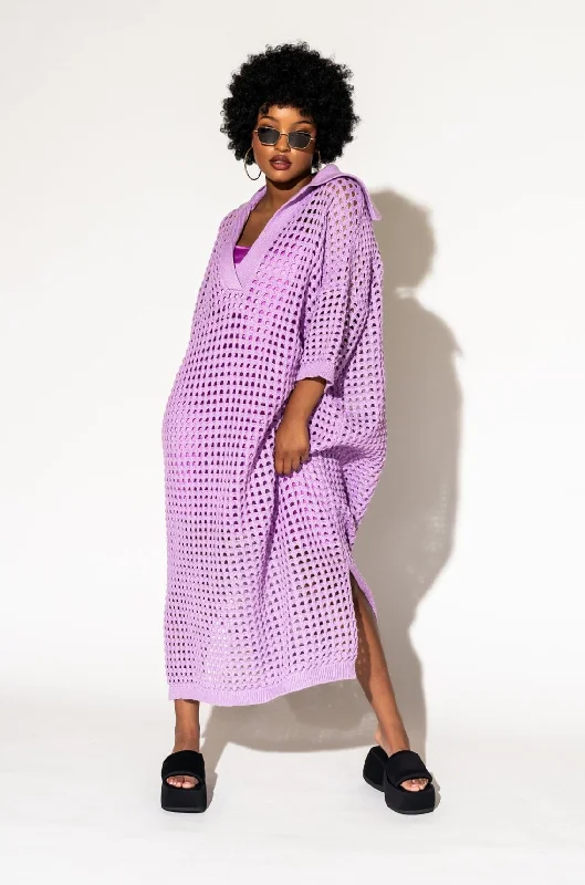 Be Bold Oversized Knit Dress + Slip in Lavender