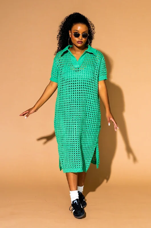 Soul Stuff Knit Dress + Slip in Jade