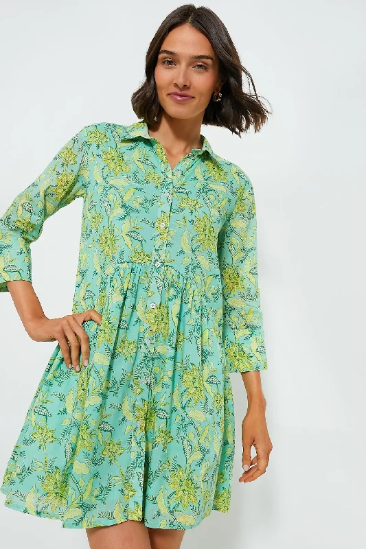 Light Green Tenango Deauville Short Dress