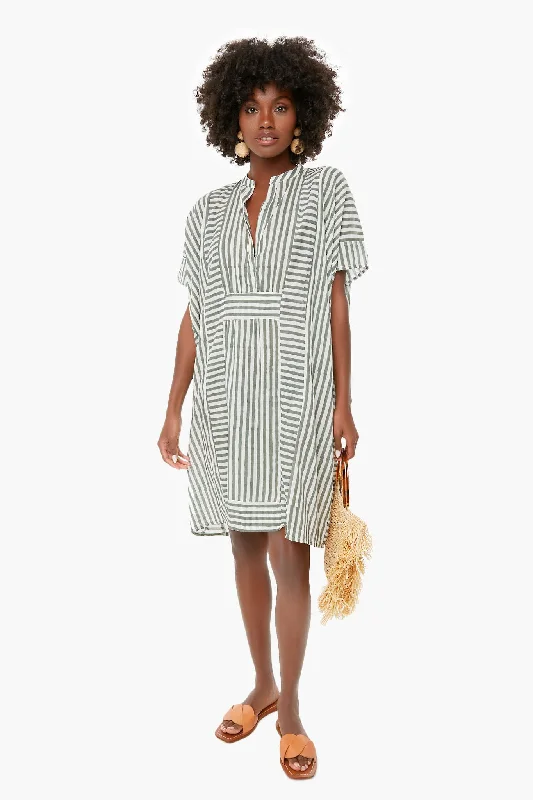 Moss Stripe Emerson Short Caftan