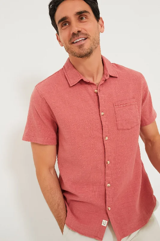 Rust Short Sleeve Stretch Selvage Shirt