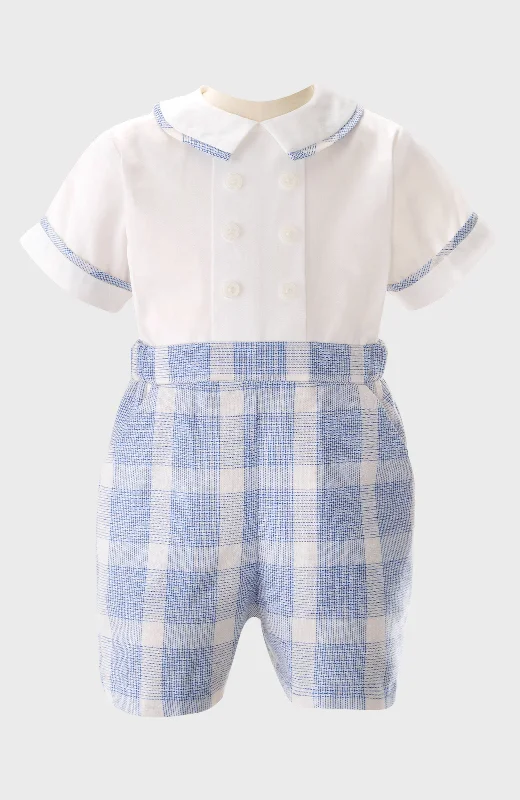 Seersucker Check Short Romper