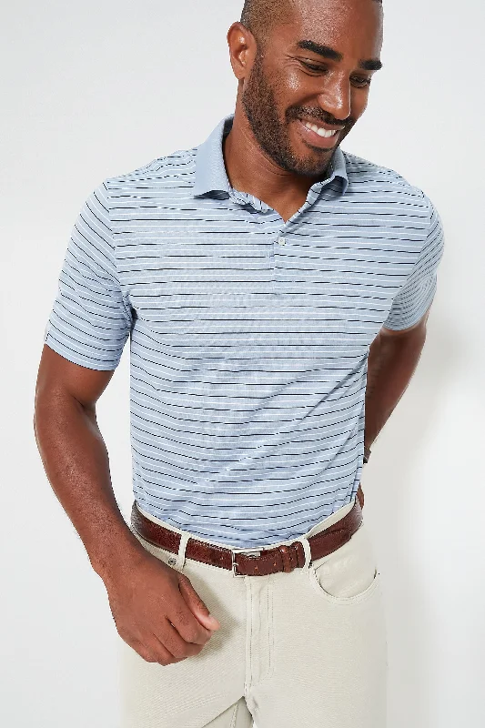 Thin Stripe Short Sleeve Tour Pique Polo