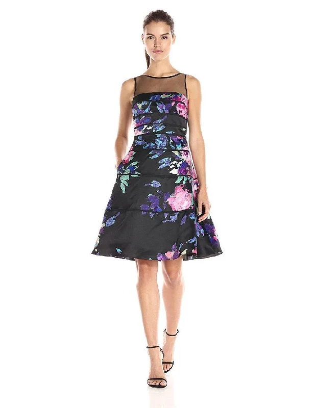 Aidan Mattox - Piping Illusion Neck Dress 54469090