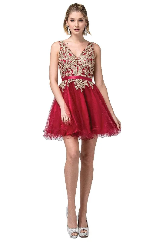 Dancing Queen - 3150 Appliqued Lace Bodice Tulle Dress