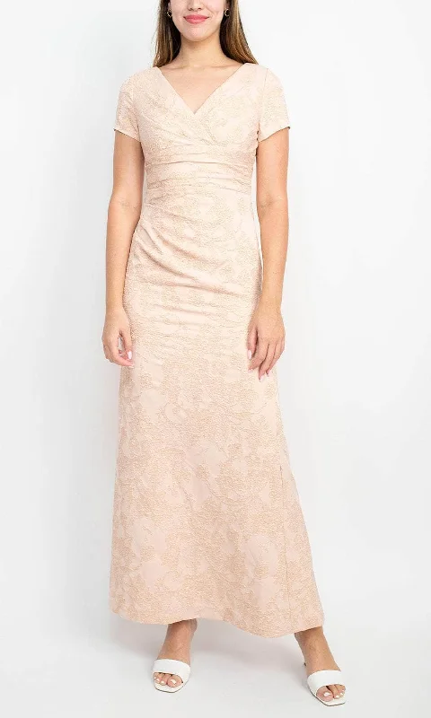 Adrianna Papell AP1E209340 - V-Neck Ruched Evening Gown