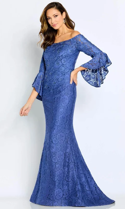 Cameron Blake CB103 - Bell Sleeve Lace Evening Gown