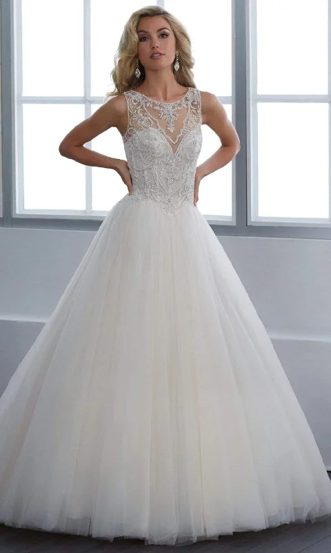 Christina Wu Brides - 15664 Beaded Illusion A-Line Gown With Chapel Train