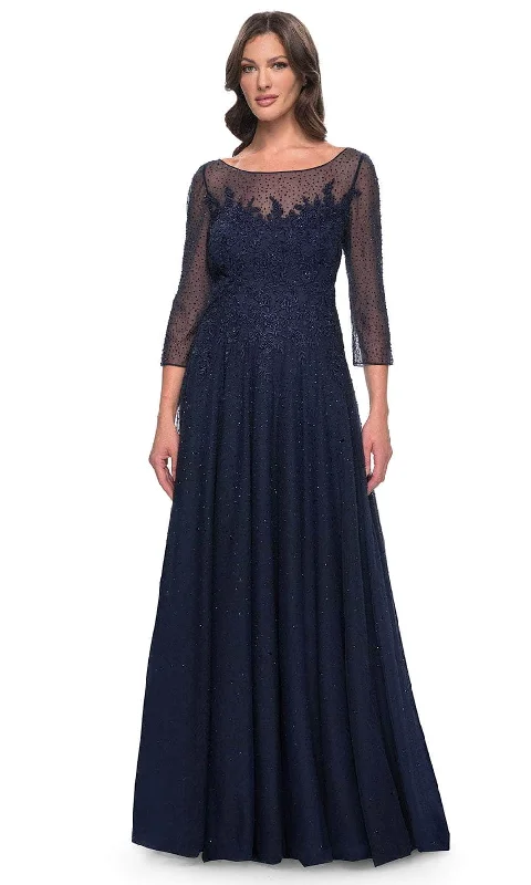 La Femme 31235 - Embroidered Embellished A-line Evening Gown