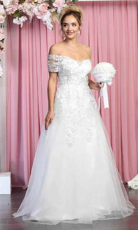 May Queen Bridal RQ7912 - Soft Tulle Beaded Bridal Dress