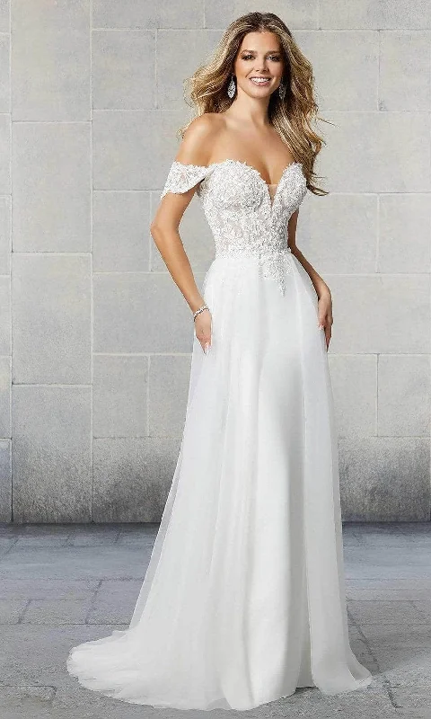 Mori Lee Bridal 6922L - Applique Overskirt Wedding Dress